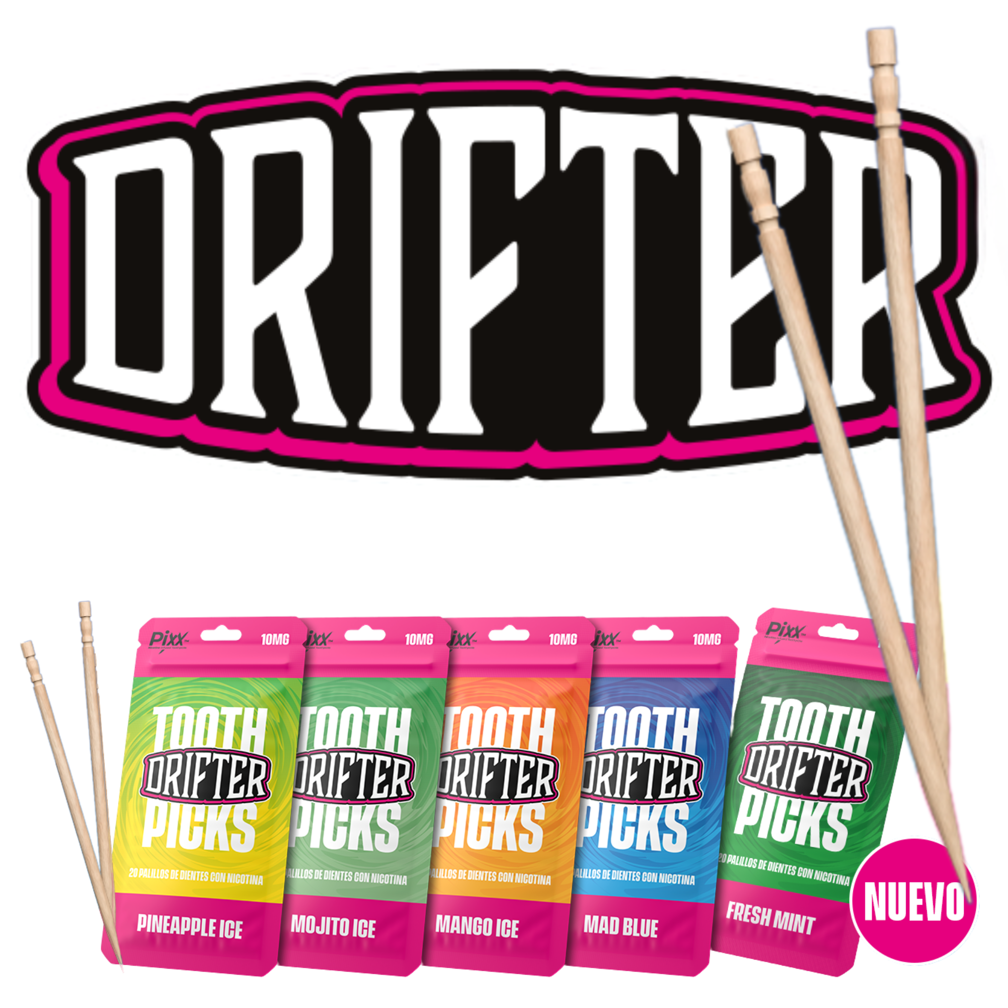 Drifter Tooth Picks | Palillos de Madera con Nicotina