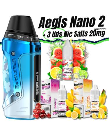 Aegis Nano 2 (OCEAN BLUE) Geekvape + 3 uds Nic Salts 10ml 20mg