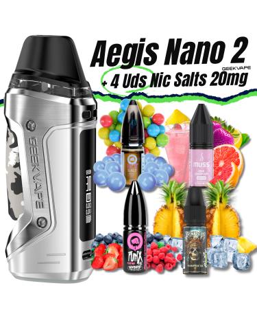 Aegis Nano 2 (POLAR SILVER) Geekvape + 4 uds NicSalts 10ml 20mg