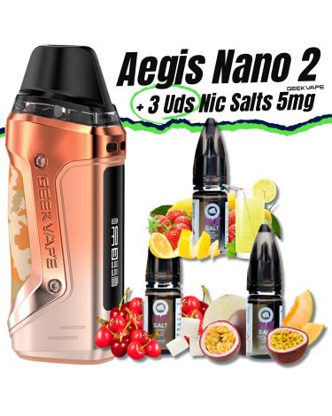 Aegis Nano 2 (SUNSET YELLOW) Geekvape + 3 uds Nic Salts 10ml 5mg