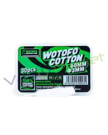Algodón Orgánico Agleted de 3 mm - Wotofo - 30 Uds