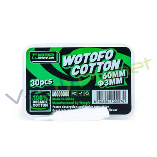Algodón Orgánico Agleted de 3 mm - Wotofo - 30 Uds Algodón Orgánico Agleted de 3 mm - Wotofo - 30 Uds
