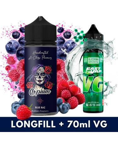 Aroma Blue Raz 24ml/120 (Longfill) Blackout Opium + VG FAST 70ML