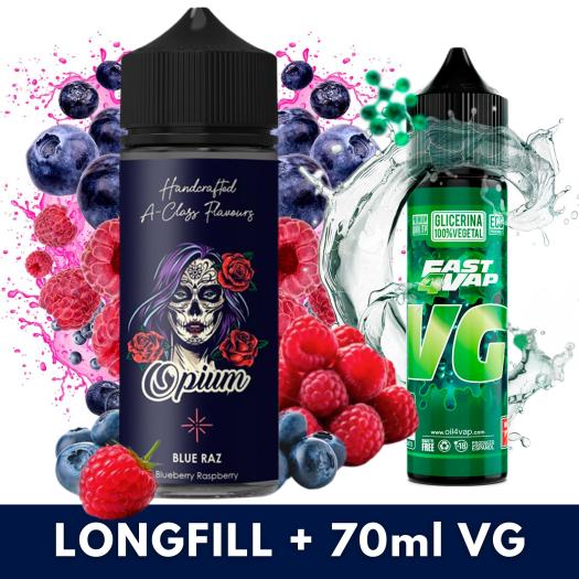 Aroma Blue Razz 24ml/120 (Longfill) Blackout Opium + VG FAST 70ML