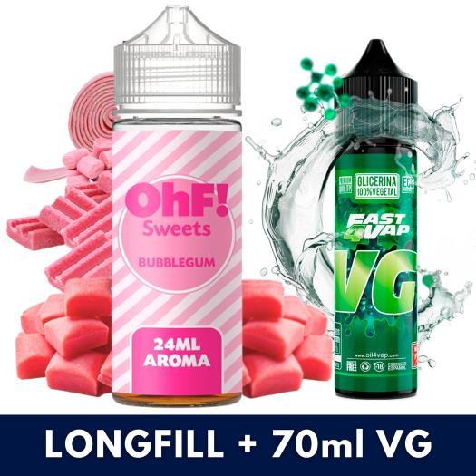 Aroma Bubblegum 24ml/120 (Longfill) OhF! + VG FAST 70ML Aroma Bubblegum 24ml/120 (Longfill) OhF! + VG FAST 70ML
