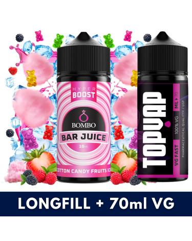 Aroma Cotton Candy Fruits Ice 10ml/120 Hyper Boost Bombo + 70ml VG Fast