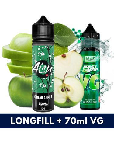 Aroma Green Apple 10ml/60 (Longfill) Aisu Bar + VG Fast 70ml