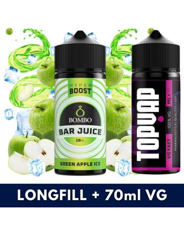 Aroma Green Apple Ice 10ml/120 Hyper Boost Bombo + 70ml VG Fast