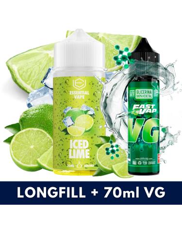 Aroma Iced Lime 30ml/120 (Longfill) Essential Vape + VG FAST 70ML