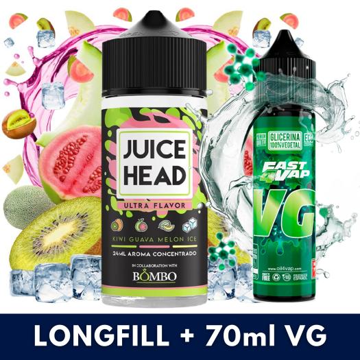 Aroma Kiwi Guava Melon Ice 24ml (Longfill) + VG FAST 70ML - Juice Head & Bombo