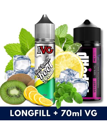 Aroma Kiwi Lemon Kool 10ml/60 (Longfill) IVG + 70ml VG Fast