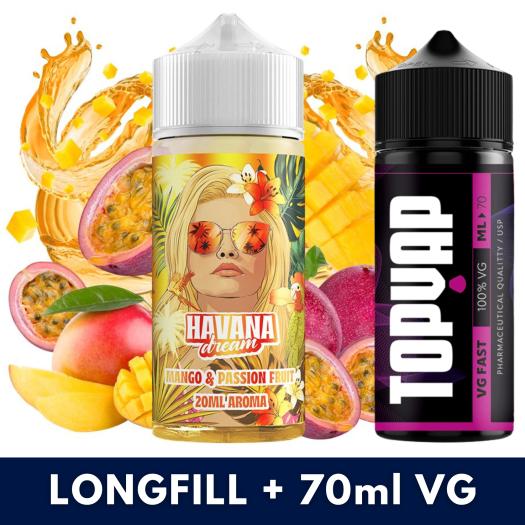 Aroma Mango Passion Fruit 20ml/120 (Longfill) Havana Dream + 70ml VG Fast