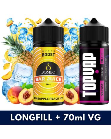Aroma Pineapple Peach Ice 10ml/120 Hyper Boost Bombo + 70ml VG Fast