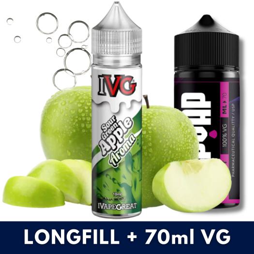 Aroma Sour Green Apple 10ml/60 (Longfill) IVG + 70ml VG Fast