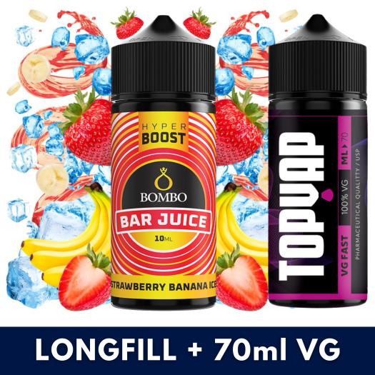 Aroma Strawberry Banana Ice 10ml/120 Hyper Boost Bombo + 70ml VG Fast