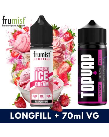 Aroma STRAWBERRY ICE CREAM 15ml/60 (Longfill) Frumist + 70ml VG Fast