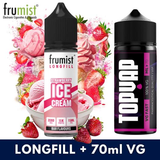 Aroma STRAWBERRY ICE CREAM 15ml/60 (Longfill) Frumist + 70ml VG Fast