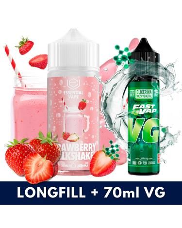 Aroma Strawberry Milkshake 30ml/120 (Longfill) Essential Vape + VG FAST 70ML