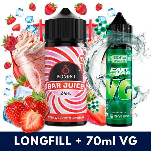 Aroma Strawberry Milkshake Ice 24ml (Longfill) - Bombo Bar Juice + VG FAST 70ML Aroma Strawberry Milkshake Ice 24ml (Longfill) - Bombo Bar Juice + VG FAST 70ML