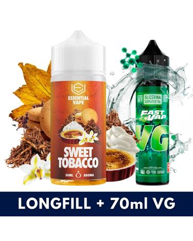 Aroma Sweet Tobacco 30ml/120 (Longfill) Essential Vape + VG FAST 70ML