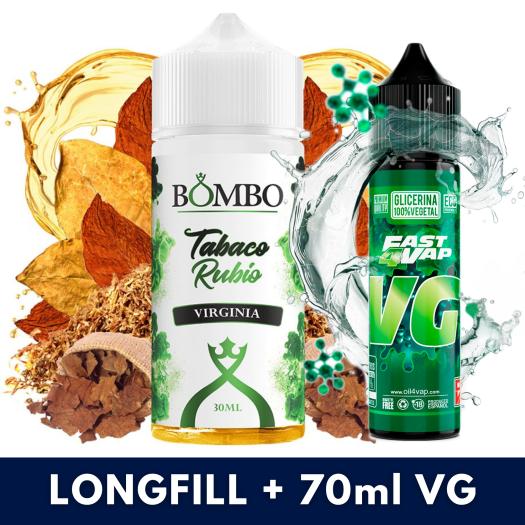 Aroma Tabaco Rubio VIRGINIA 30ml/120 (Longfill) Bombo + VG FAST 70ML