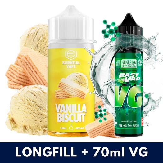 Aroma Vanilla Biscuit 30ml/120 (Longfill) Essential Vape + VG FAST 70ML