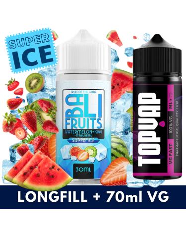 Aroma Watermelon Kiwi Strawberry SUPER ICE 30ml/120 (Longfill) Kings Crest + 70ml VG Fast