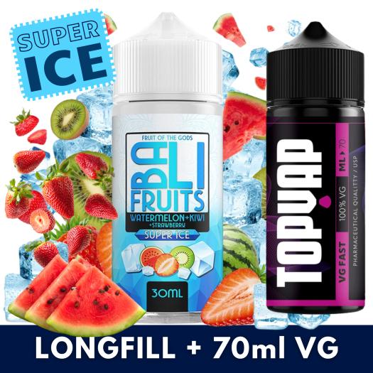 Aroma Watermelon Kiwi Strawberry SUPER ICE 30ml/120 (Longfill) Kings Crest + 70ml VG Fast