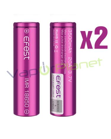 → Bateria EFEST 18650 3500mAh 20A 3.7v (PACK DE 2 UNIDADES)