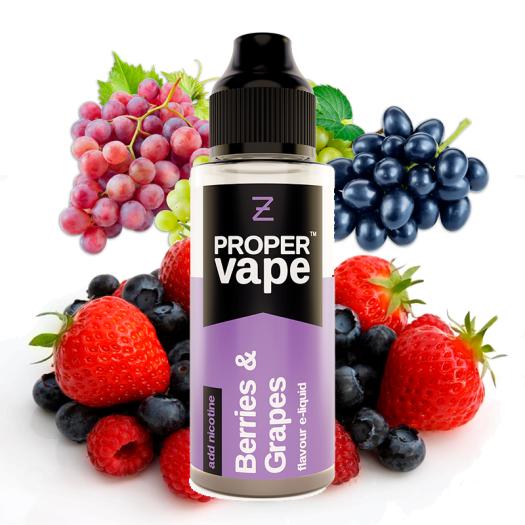 BERRIES & GRAPE Proper Vape 100ml + 2 Nicokits Gratis
