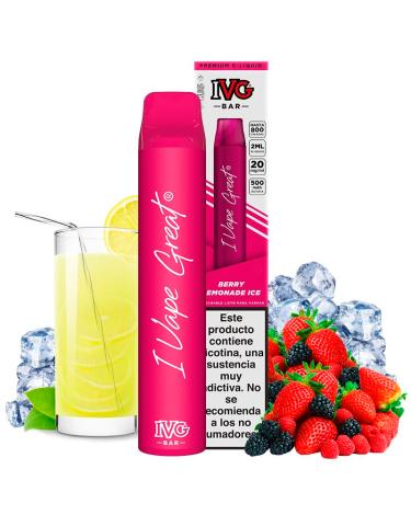 Berry Lemonade Ice 600puffs - IVG Bar Plus 20mg - Pod Desechable