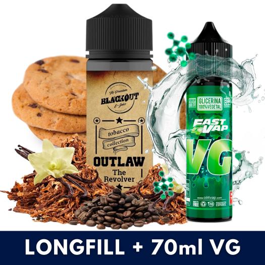 Blackout Outlaw The Revolver 10ml/120 (Longfill) + VG FAST 70ML Blackout Outlaw The Revolver 10ml/120 (Longfill) + VG FAST 70ML