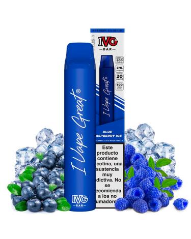 Blue Raspberry Ice 600puffs - IVG Bar Plus 20mg - Pod Desechable