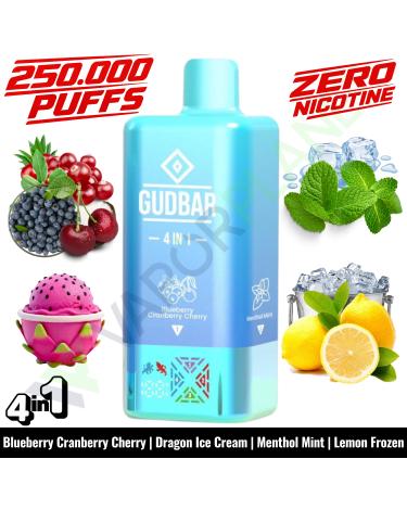 BLUEBERRY CRANBERRY CHERRY Desechable 4in1 | 250.000 Puff | GUDBAR V2 (SIN NICOTINA)