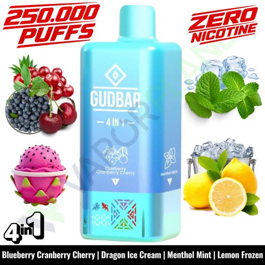 BLUEBERRY CRANBERRY CHERRY Desechable 4in1 | 250.000 Puff | GUDBAR V2 (SIN NICOTINA)