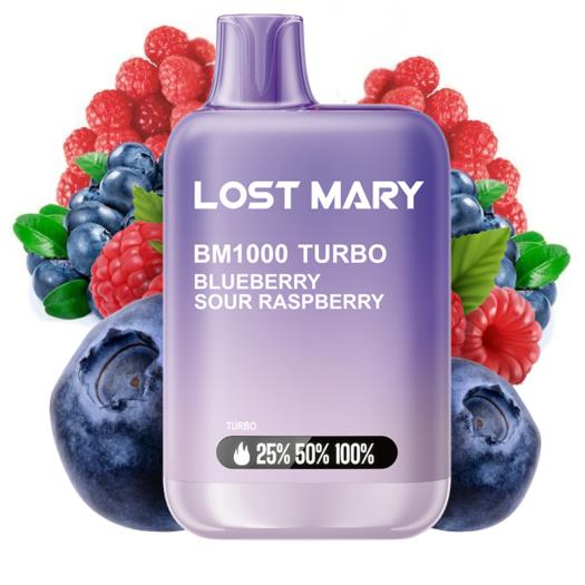 Blueberry Sour Raspberry BM1000 Turbo Lost Mary by ElfBar 20mg