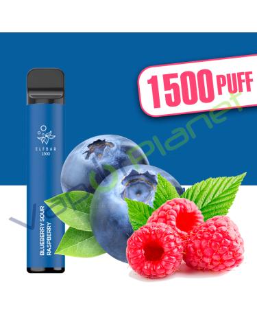 BLUEBERRY SOUR RASPBERRY Elf Bar 1500 4,8ml Pod System - Desechable - SIN NICOTINA