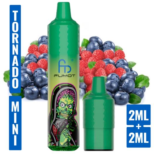 Blueberry Sour Raspberry Mini Tornado 1200 (con 2 Pods 2ml 20mg) Fumot
