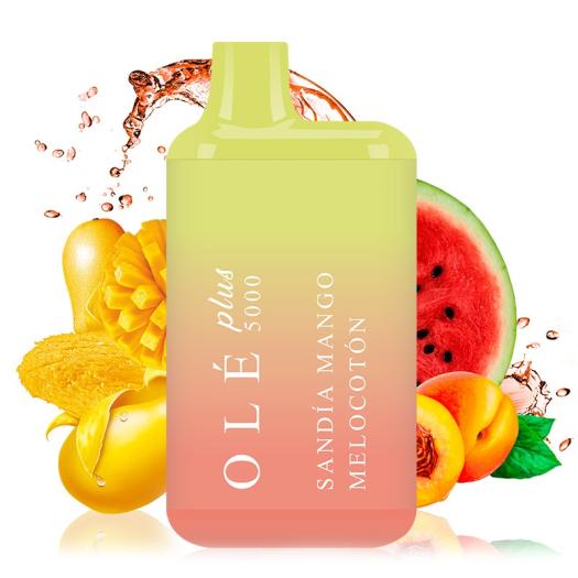 Bud Vape Olé Plus 5000 Desechable SANDIA MANGO MELOCOTON - 5.000 Puff - NO LLEVA NICOTINA