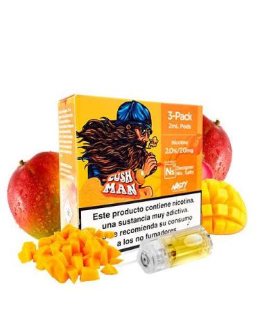 Cartucho Especial de liquido solo para Pod Aspire Gusto Mini Nasty Juice Cush Man Pod Nic Salt 20mg 2ml (Pack 3)