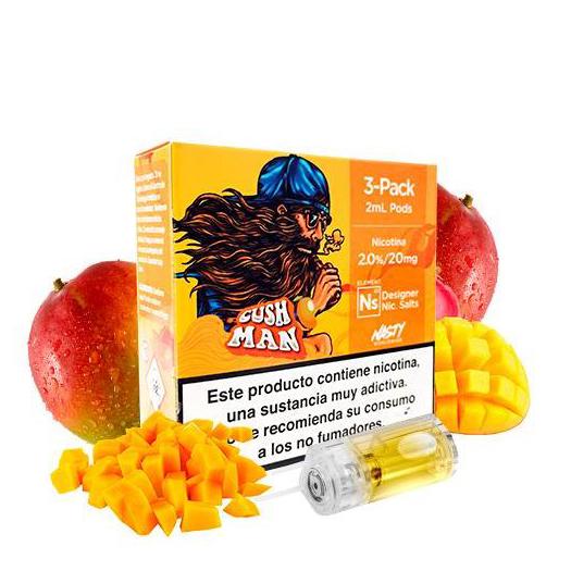Cartucho Especial de liquido solo para Pod Aspire Gusto Mini Nasty Juice Cush Man Pod Nic Salt 20mg 2ml (Pack 3)