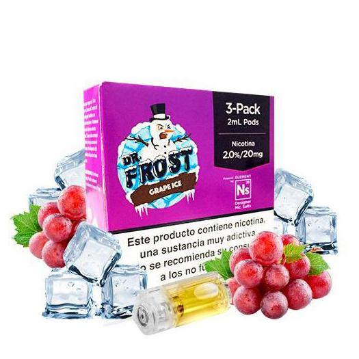 Cartucho líquido especial solo para Pod Aspire Gusto Mini Dr Frost Grape Ice Pod Nic Salt 20mg 2ml (Pack 3)