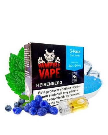 Cartucho líquido especial solo para Pod Aspire Gusto Mini Vampire Vape Heisenberg Pod Nic Salt 20mg 2ml (Pack 3)