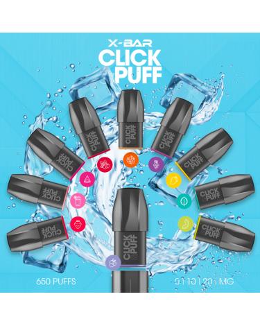 Cartuchos Precargados Click & Puff X-Bar 2ml 20mg 600 Puff (1 ud)