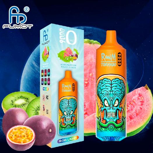 Desechable Kiwi Passion Fruit Guava Tornado 9000 Puff - 600mAh Fumot SIN NICOTINA