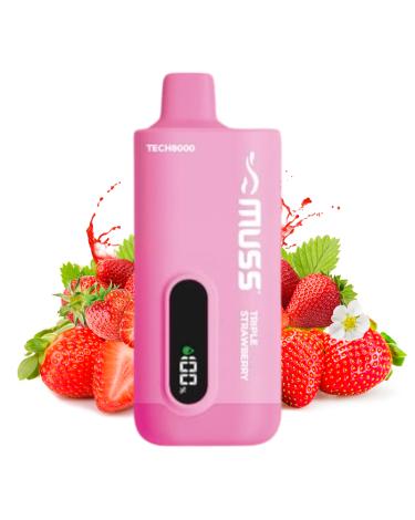 Desechable Muss Tech8000 TRIPLE STRAWBERRY - Sin Nicotina 8000 Puff