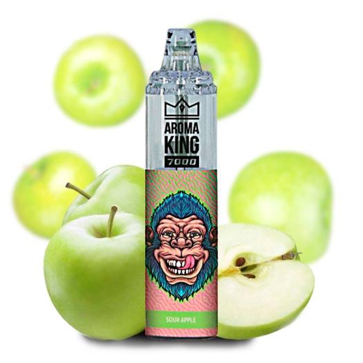 Desechable SOUR APPLE Tornado 7000 Puff SIN NICOTINA - Aroma King