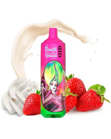 Desechable STRAWBERRY CREAM Tornado 9000 Puff - 600mAh Fumot SIN NICOTINA