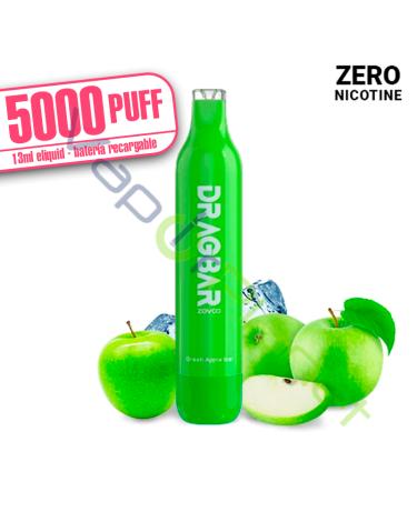 Dragbar GREEN APPLE ICE 13ml – 5000 PUFF – Desechable SIN NICOTINA