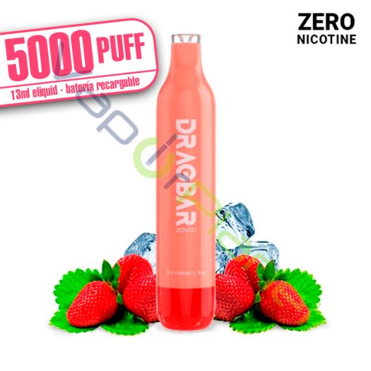 Dragbar STRAWBERRY ICE 13ml - 5000 PUFF - Zovoo by VooPoo - Desechable SIN NICOTINA